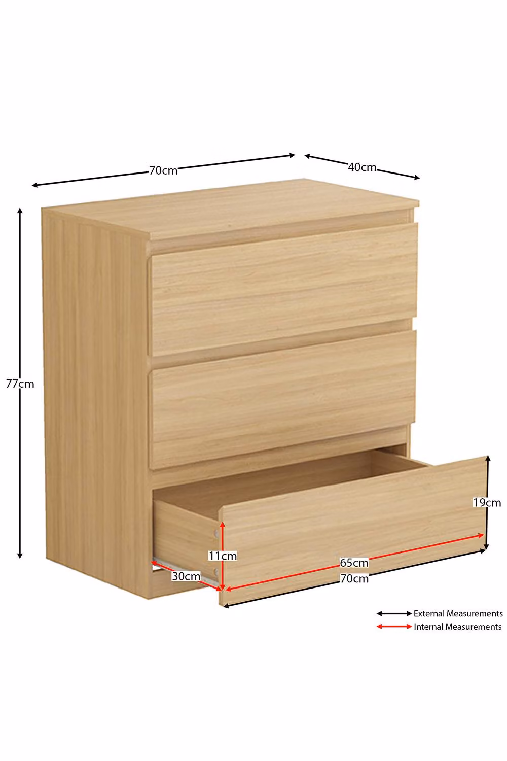 HD Designs Denver 3 Drawer Chest of Drawers in Brown – 2
