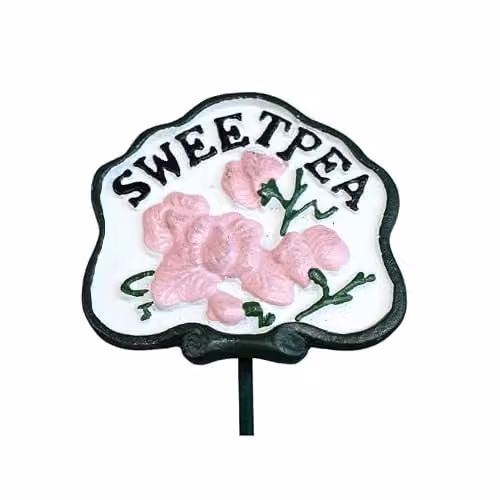 Gifts Direct 2 U Metal Sweet Pea Garden Plant Marker and Vegetable Sign in White and Multicolour – 2