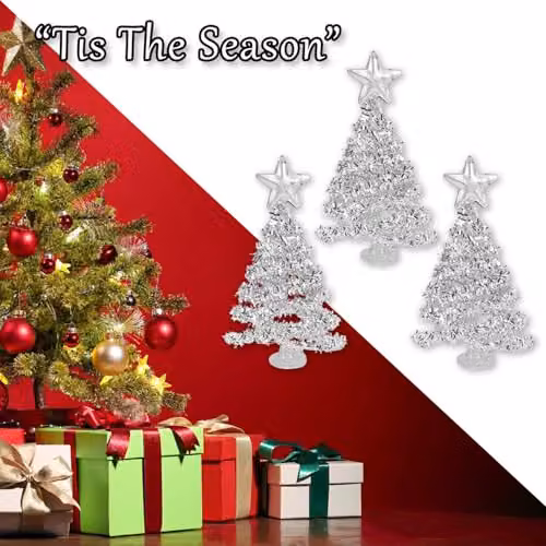 VFM e-Store Abstract Christmas Tree Glass Pendant Decoration in White and Multicolour, H: 29 cm x W: 15 cm – 5