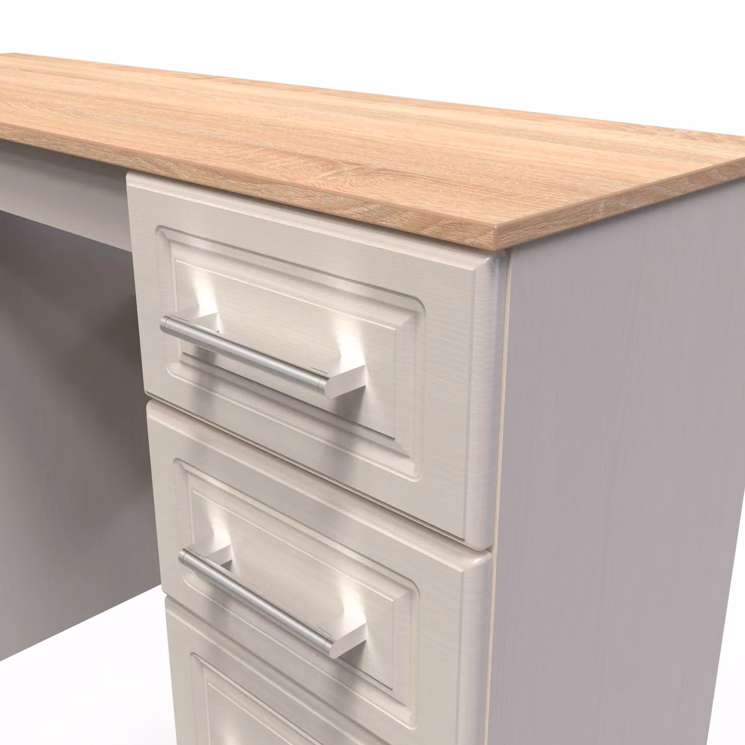 2 U Norfolk Ready Assembled 6 Drawer Kneehole Desk in Taupe – 2