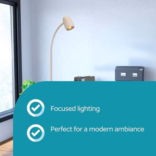 Eglo Carlo Arc Floor Lamp in Beige with Adjustable Spot for Living Rooms, Height: 170 cm – 2