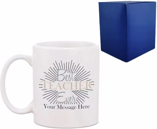 Uniqueful Personalised Best Teacher Ever Design Ceramic Mug in White
