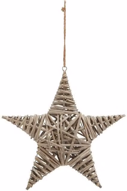 Lemon Pavilion The Noel Collection Large Rattan Star Decoration, Brown, W42 x D42 x H42 cm