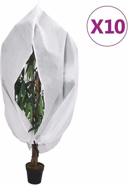 Berkfield Home Plant Fleece Covers with Zip, White, 10 Pack, W: 2.36 m, H: 2 m