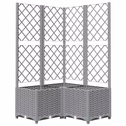 vidaXL Garden Planter Tub in Grey, W/D/H: 80 x 80 x 136 cm
