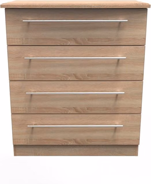Sherwood Ready Assembled 4 Drawer Chest in Bardolino Oak Brown