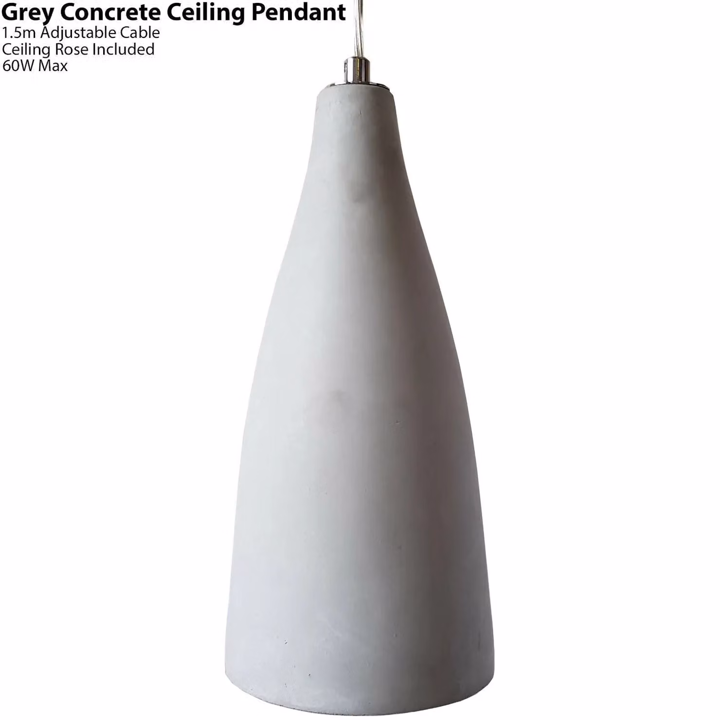 Loops Grey Concrete Industrial LED Ceiling Pendant Light – 2