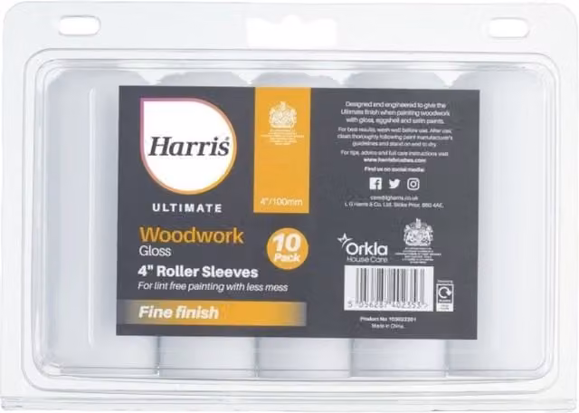 Harris White Lint-Free Gloss Roller Refill Sleeve, 10.16 cm