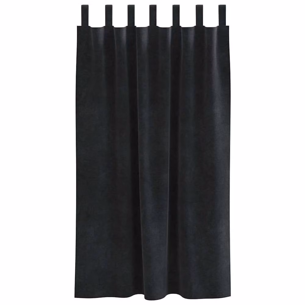 Berkfield Home Blackout Velvet Curtains with Hanging Loops, 2 Pack, Black – 4