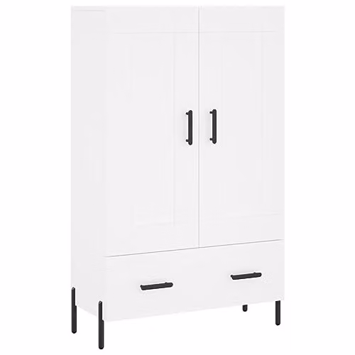 vidaXL Modern White Highboard with Hinged Doors, W/D/H: 69.5 x 31 x 115 cm – 1