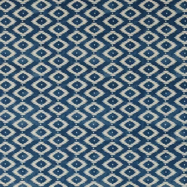Ashley Wilde Son Vida Midnight Blue Graphic Cotton and Linen Fabric