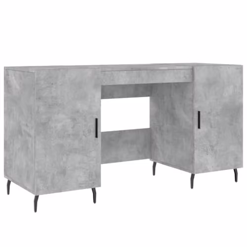 vidaXL Industrial Writing Desk in Grey with Composite and Metal Construction, W/D/H: 140 x 50 x 75 cm