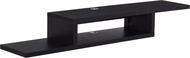 HOMCOM Black Wall Mounted Media Console and Floating TV Stand Entertainment Unit – 1