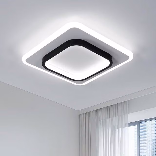 COMELY Modern Square LED Ceiling Light, 24W, Cool White 6500K, White