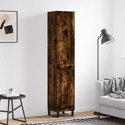 vidaXL Modern Smoked Oak Highboard Sideboard with Hinged Doors and Internal Shelves for your Living Room – 2