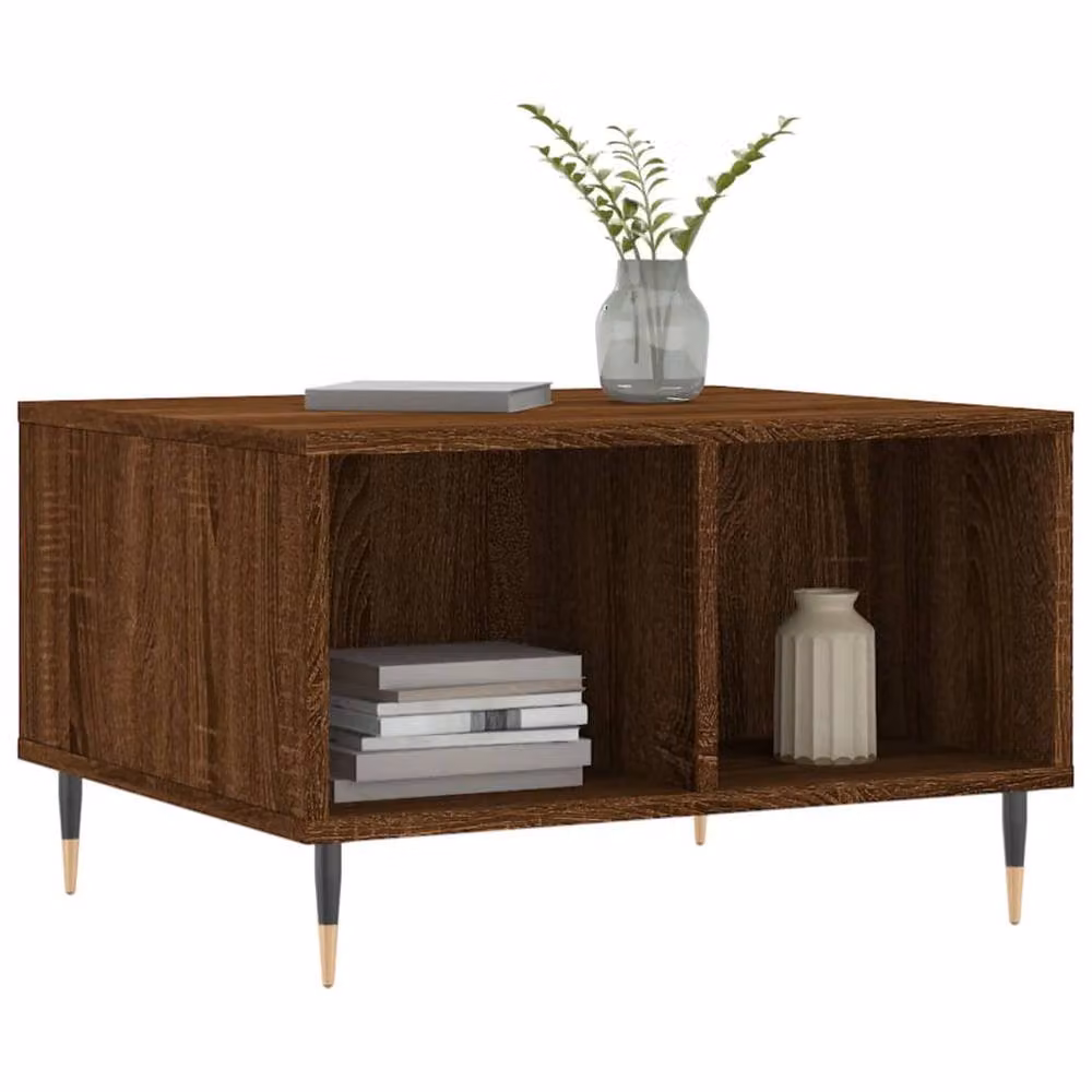 Berkfield Home Modern Brown Oak Coffee Table, W: 60 cm, D: 50 cm, H: 36.5 cm – 3