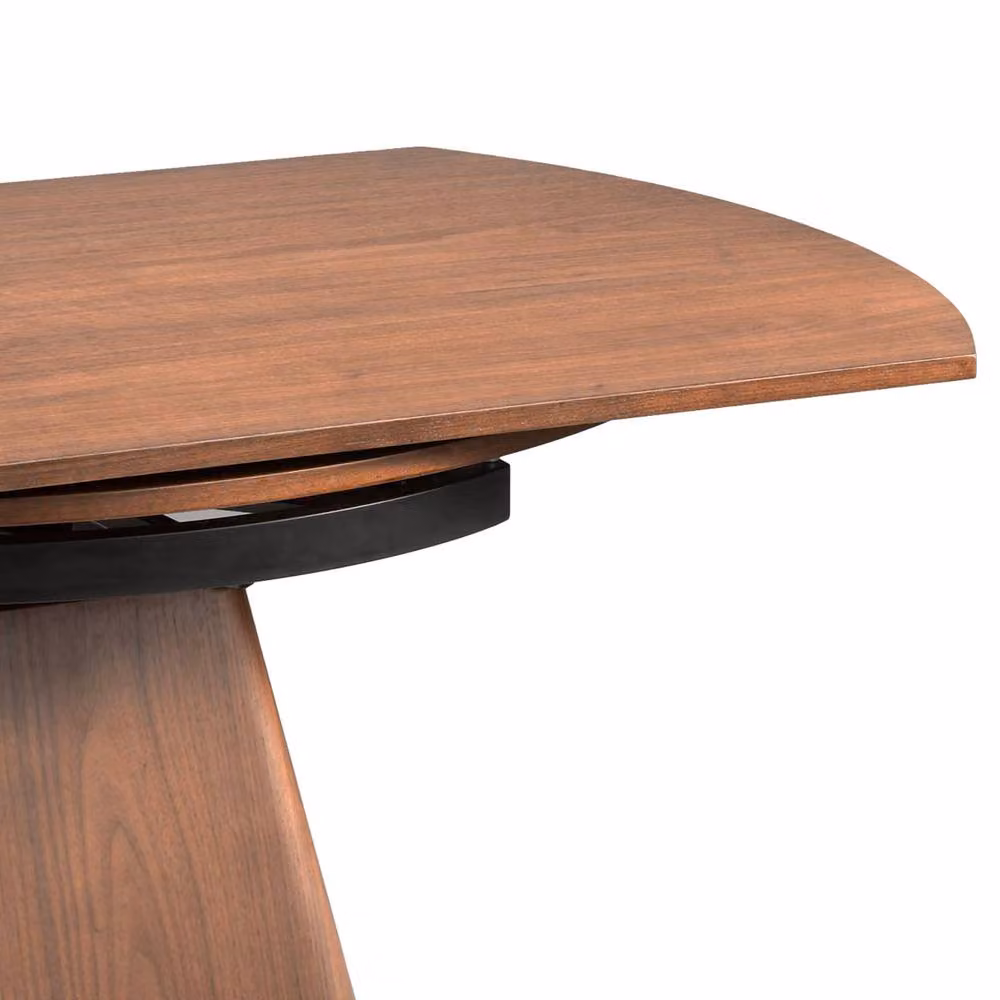 Angel Cerda Round Walnut Veneer Extending Dining Table in Brown, W/D/H: 140 x 140 x 75 cm – 5
