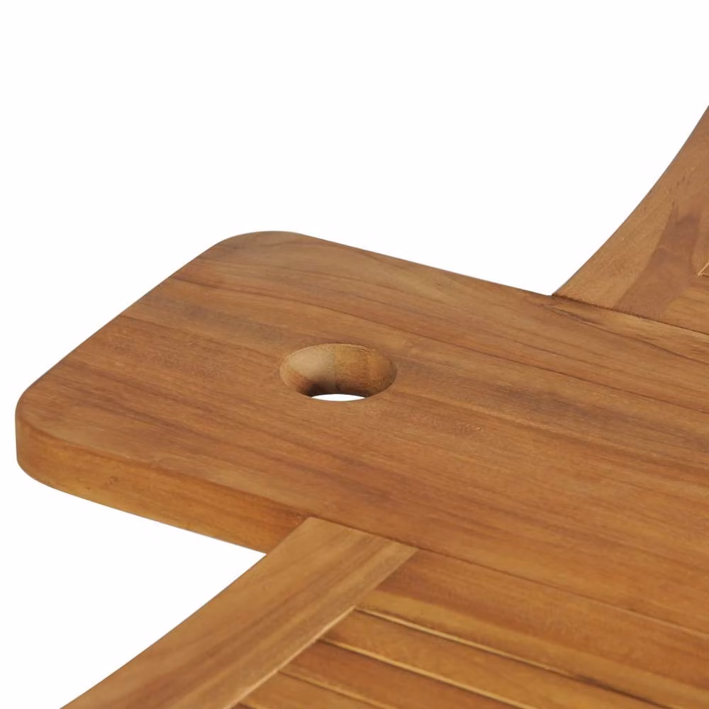 Berkfield Home Durable Folding Bar Table in Brown Solid Teak Wood, W/D/H: 155 x 53 x 105 cm – 5