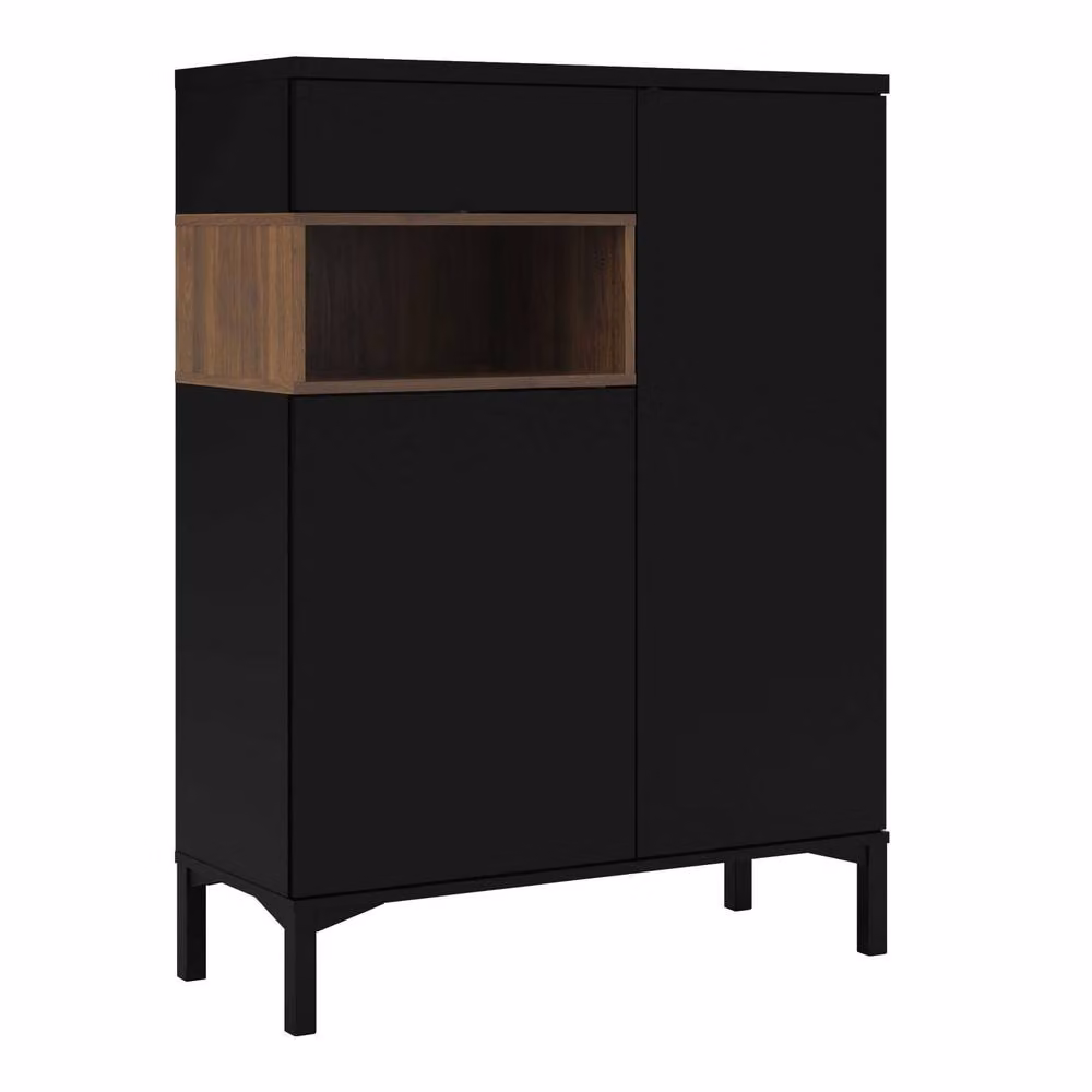 Wyld Haus Indigo Sideboard in Black and Walnut with 2 Doors and 1 Drawer – 2