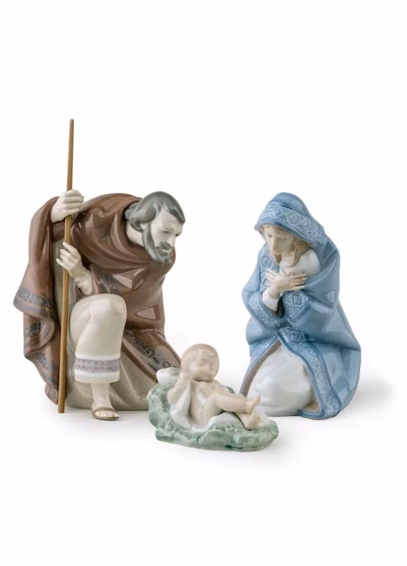 Lladró Silent Night Nativity Set Multicolour Porcelain Christmas Decoration