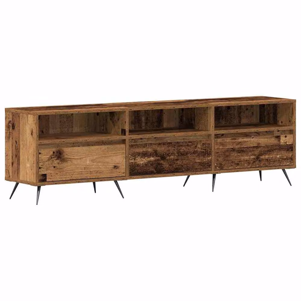 Berkfield Home TV Cabinet in Brown Old Wood, W/D/H: 150 x 30 x 44.5 cm – 3