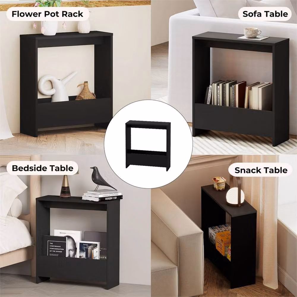Nordara Slim Narrow Black Side End Table – 3