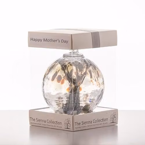 Sienna Glass Silver Spirit Ball Glass Ornament, Diameter: 10 cm