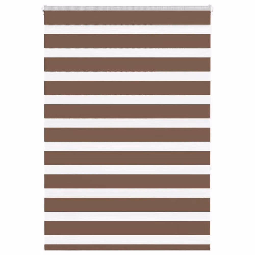 Berkfield Home Elegant Zebra Blind in Brown, W: 105 cm, H: 150 cm, Polyester Fabric – 2