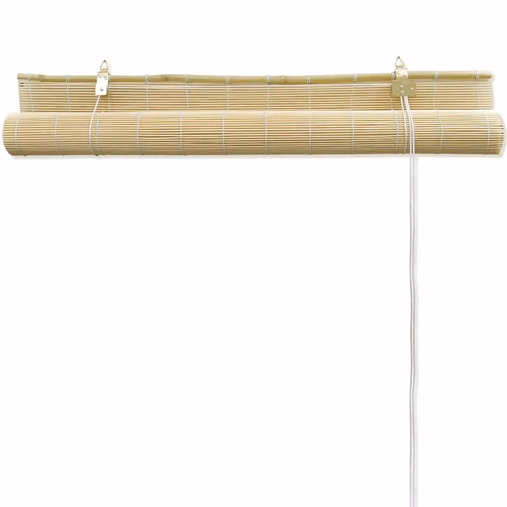 Berkfield Home Natural Bamboo Roller Blinds, Beige, W: 80 cm, H: 160 cm – 2