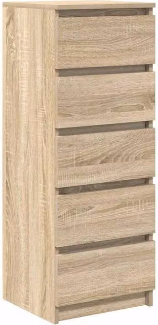 Berkfield Home Sonoma Oak Sideboard with Drawers in Light Brown, W/D/H: 37.5 x 35 x 99 cm