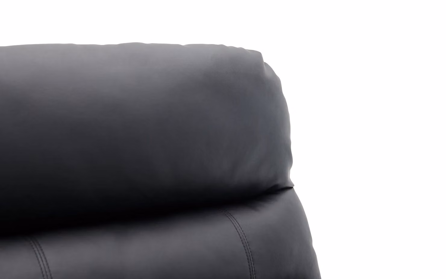 Home Detail Carter 3 Seater L-Shape Sofa with Right-Facing Chaise and Manual Recliner, Black Faux Leather, W/D/H: 206 x 103 x 170 cm – 6