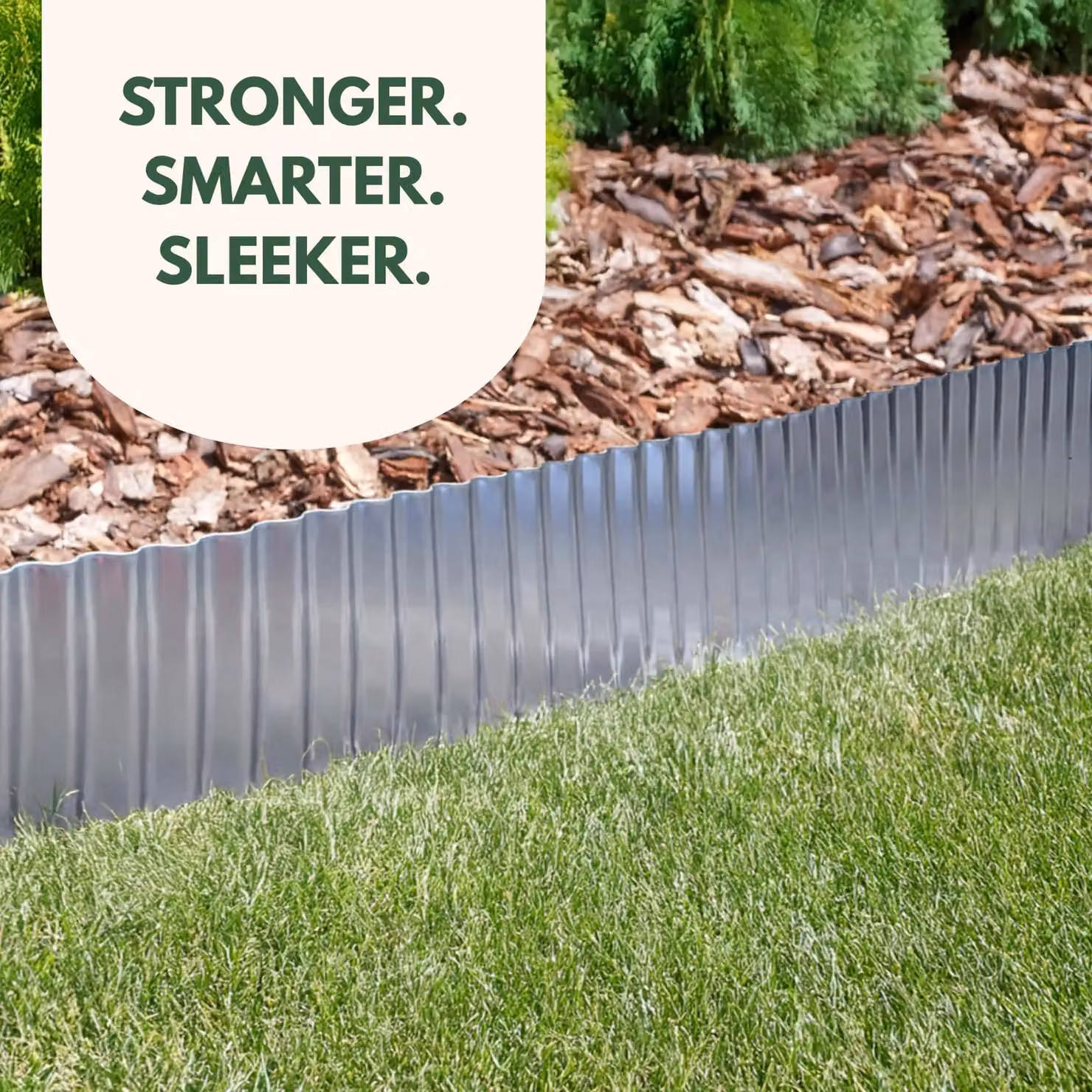Marco Paul 3M Galvanised Steel Garden Edging in Metallic Silver – 7