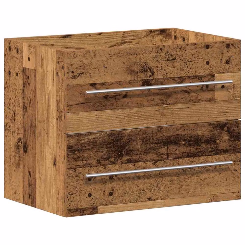 Berkfield Home Bathroom Sink Cabinet with Built-in Basin in Brown Old Wood Engineered Wood W/D/H: 60.0 x 38.5 x 48.0 cm – 3