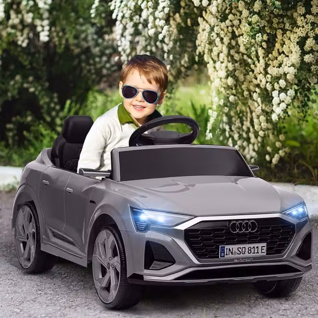 AIYAPLAY Audi Q8 e-tron Sportback Kids Electric Ride-On Car with Rechargeable Battery, Grey