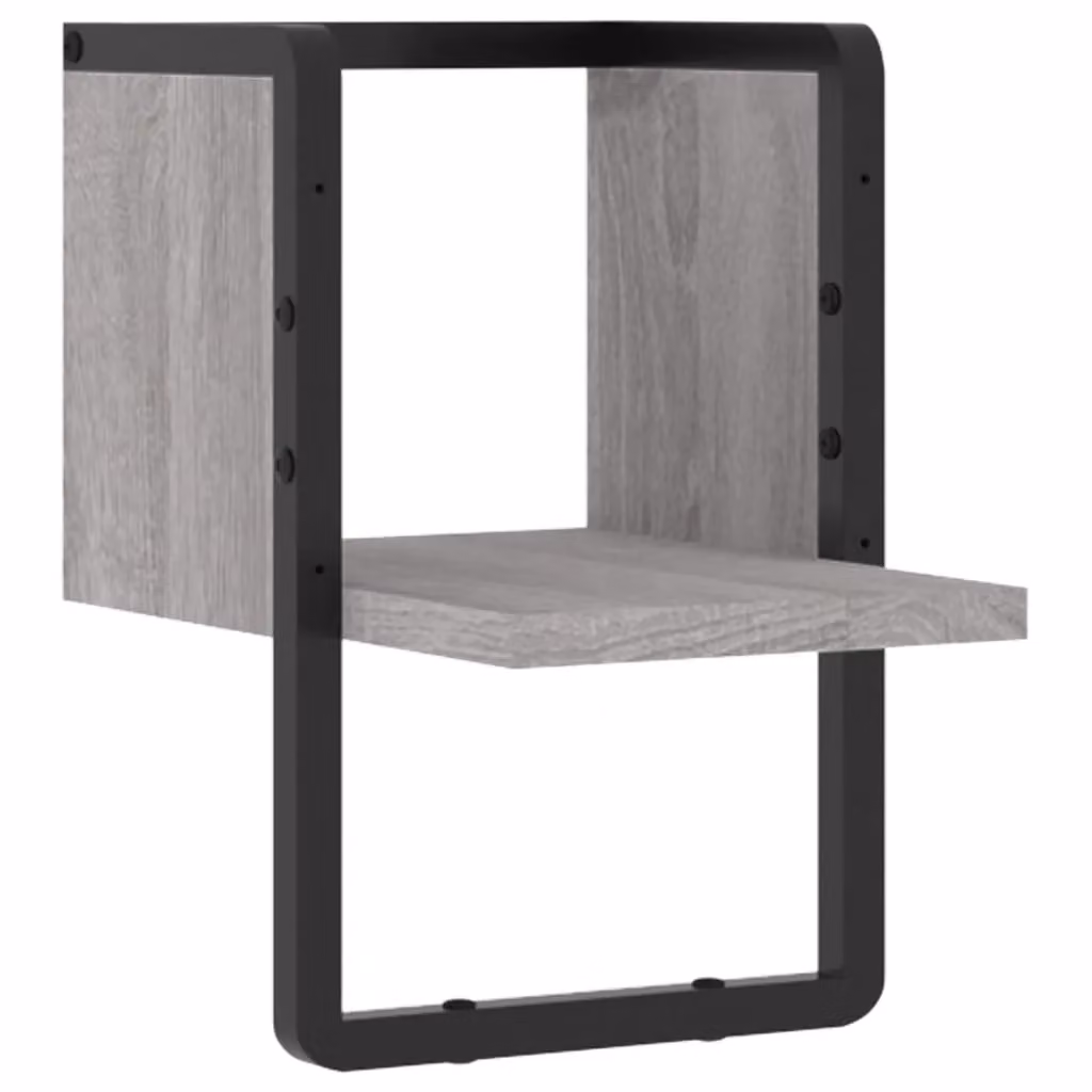 Berkfield Home Wall Shelf with Bar in Grey Sonoma, W/D/H: 20 x 25 x 30 cm – 2