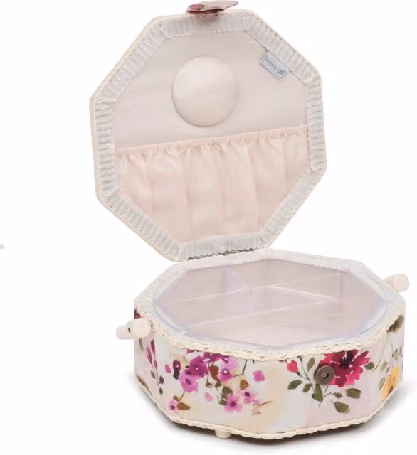 HobbyGift Muse Octagonal Sewing Box in White