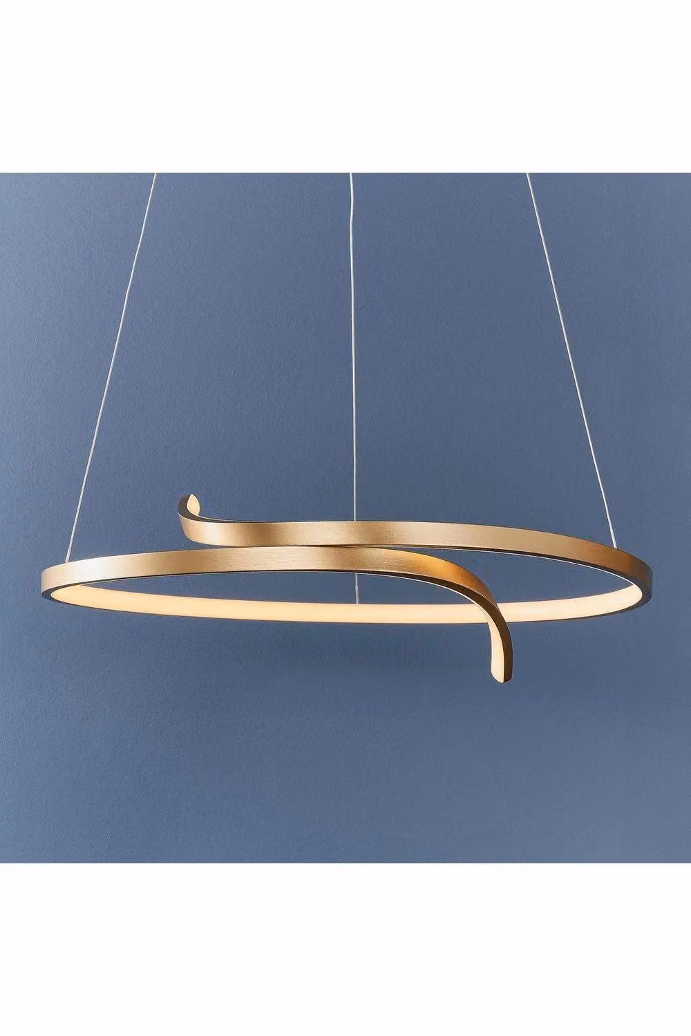 Netlighting Rafe LED Suspended Ring Pendant in Gold and White Silicone – 2