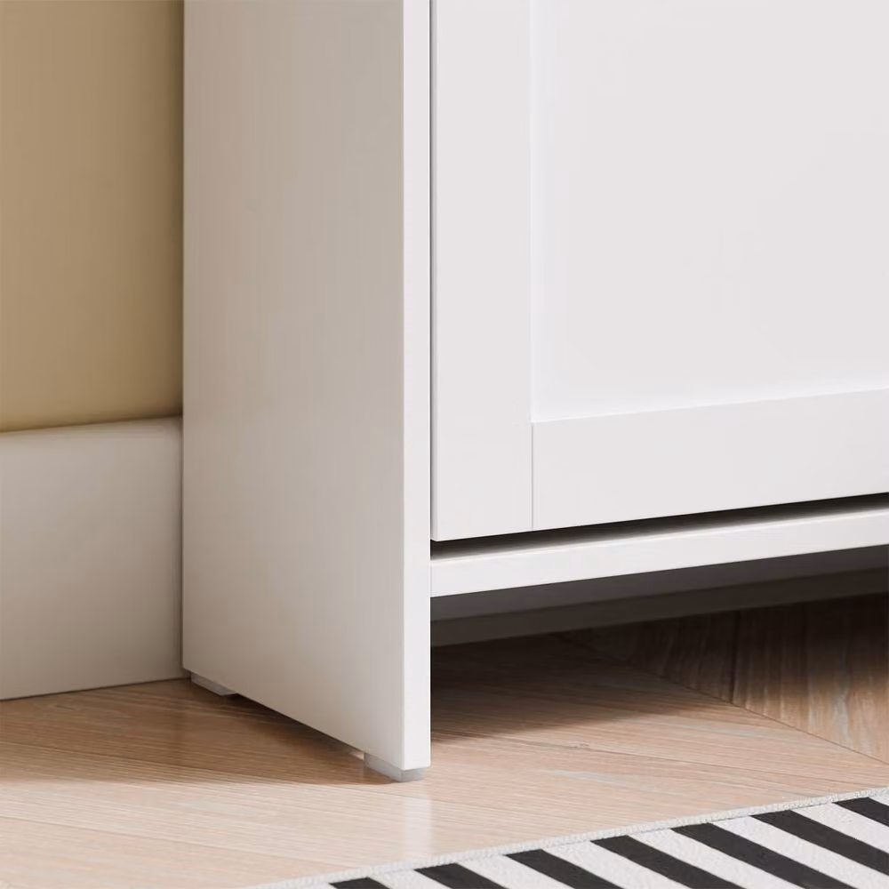 SoBuy Modern Slim Shoe Cabinet with Tilting Compartments and Internal Shelves in White or Black – 4
