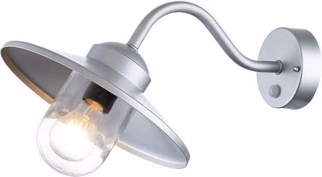 Netlighting Klampenborg Outdoor Dome Wall Lamp in Silver with Motion Sensor and IP44 Rating – 1