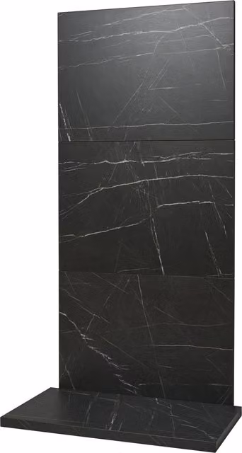 Acantha x3 Tile and Hearth Set for Stoves in Black Marble Effect