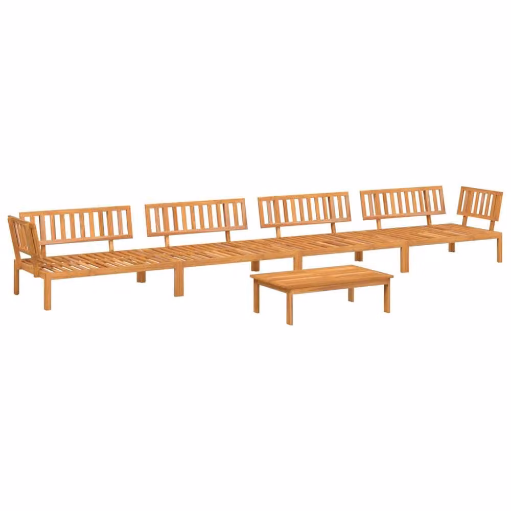 Berkfield Home Beautiful 5 Piece U-Shape Garden Pallet Sofa Set in Brown Solid Acacia Wood – 2