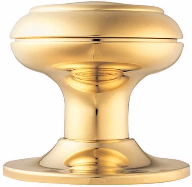 Loops 76mm Large Centre Door Knob in Brass and Stainless Steel for External Front Doors