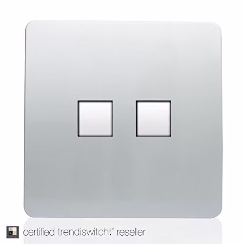 Trendi Artistic Modern Glossy Tactile Telephone and RJ45 Cat 5e & Cat 6 Ethernet LAN Socket in Silver