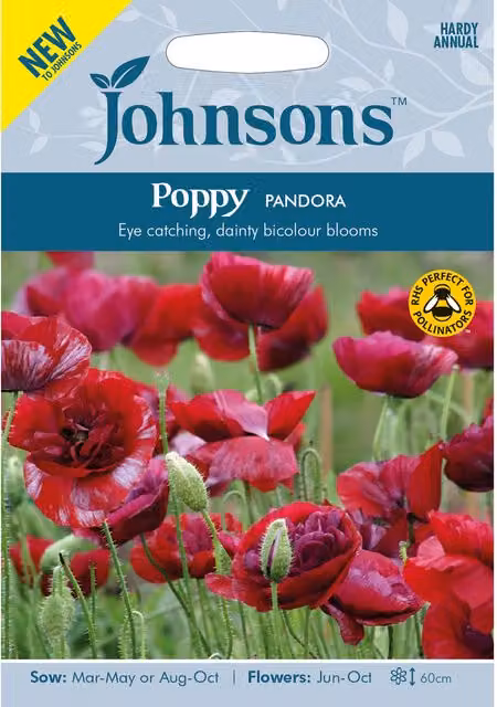 Johnsons Red Ornamental Poppy Flower Seeds for Spring, Summer and Autumn Planting