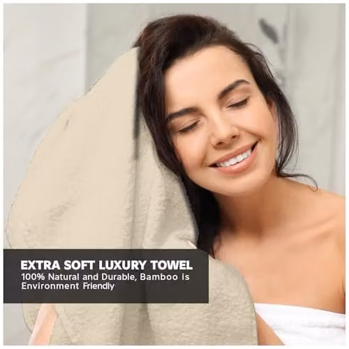 GC GAVENO CAVAILIA Bamboo and Cotton Hand Towels, 2 Pack, Beige, W/D/H: 50 x 80 cm – 2