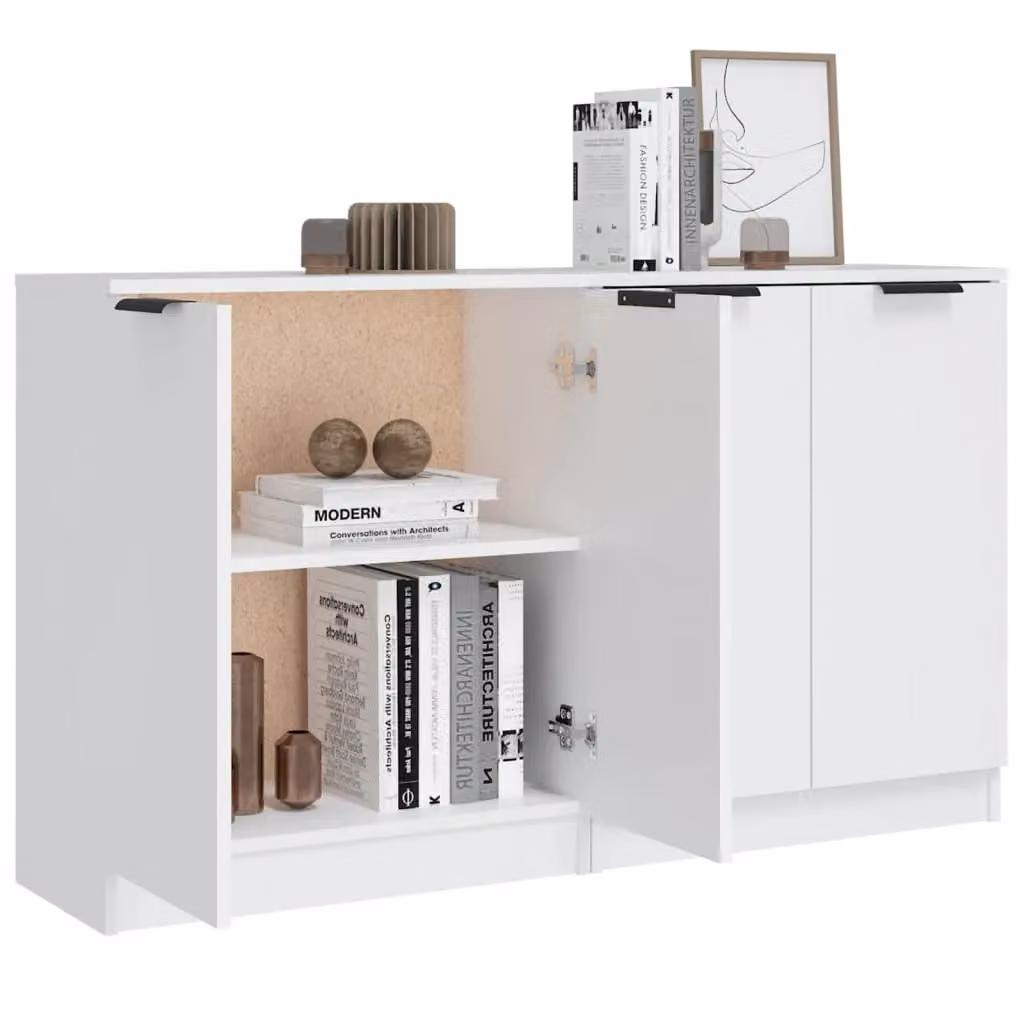 Berkfield Home Set of 2 White Matt Minimalist Wall Mounted Sideboards, W/D/H: 60 x 30 x 70 cm – 2