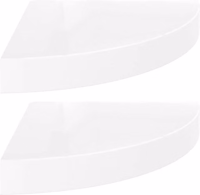 Berkfield Home High Gloss White Floating Corner Shelves, 2 Pack, W/D/H: 25 x 25 x 3.8 cm – 1