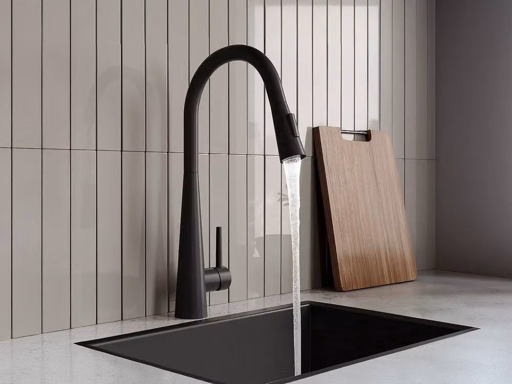 RONA Stainless Steel Kitchen Tap with Pull-Out Spray and Swivel Spout, Matt Black – 2