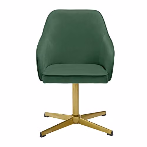 Netfurniture Newux Office Chair in Green Velvet with Gold Metal Accents – 2