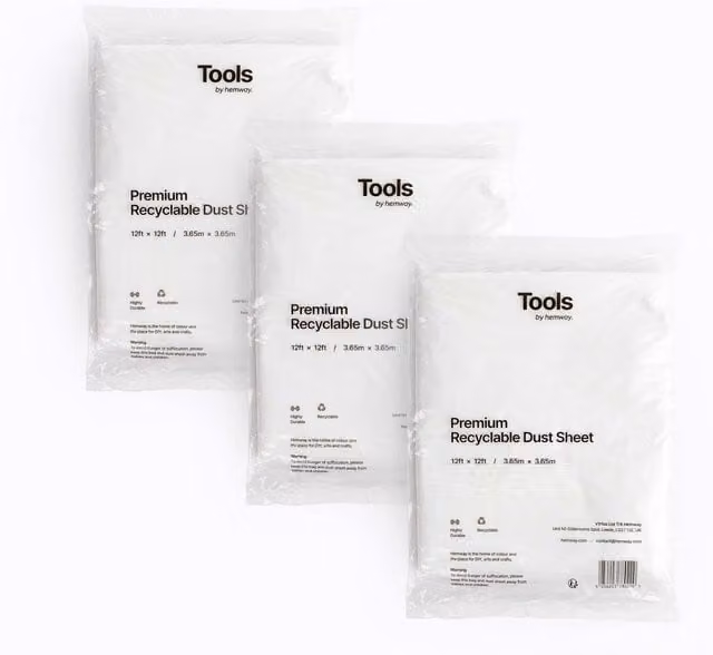 Hemway Reusable and Recyclable Transparent Paint Dust Sheet, Pack of 3